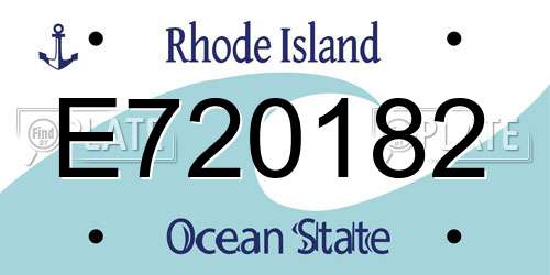 E720182 Rhode Island License Plate