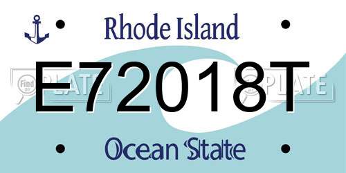 E72018T Rhode Island License Plate