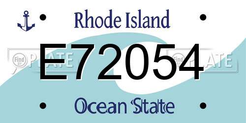 E72054 Rhode Island License Plate