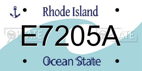 E7205A Rhode Island License Plate