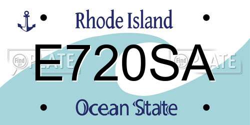 E720SA Rhode Island License Plate