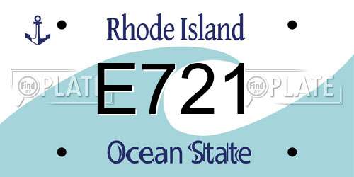 E721 Rhode Island License Plate