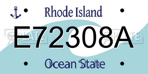 E72308A Rhode Island License Plate