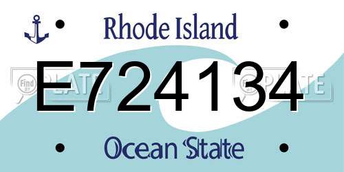 E724134 Rhode Island License Plate