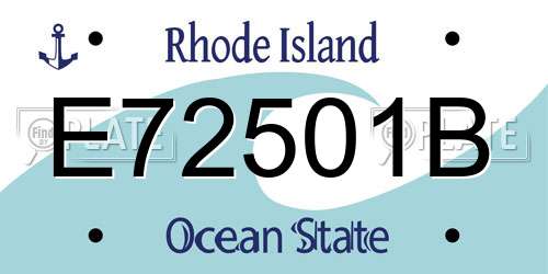 E72501B Rhode Island License Plate