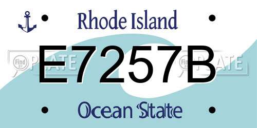 E7257B Rhode Island License Plate