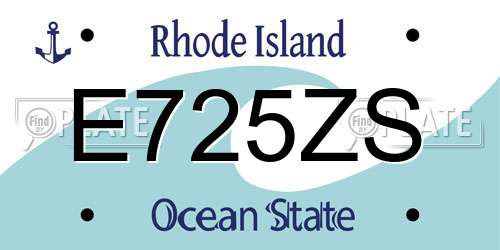 E725ZS Rhode Island License Plate