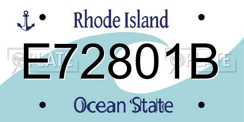 E72801B Rhode Island License Plate
