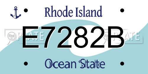 E7282B Rhode Island License Plate