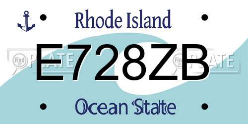 E728ZB Rhode Island License Plate