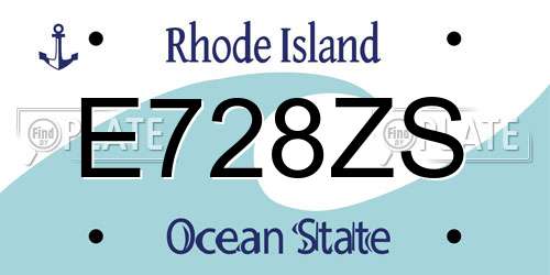 E728ZS Rhode Island License Plate