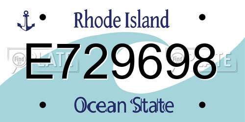 E729698 Rhode Island License Plate