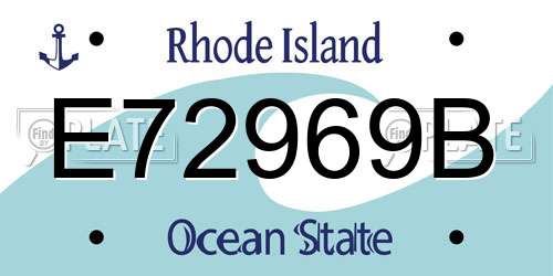 E72969B Rhode Island License Plate