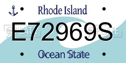 E72969S Rhode Island License Plate