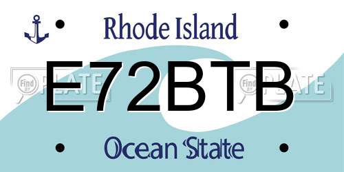 E72BTB Rhode Island License Plate