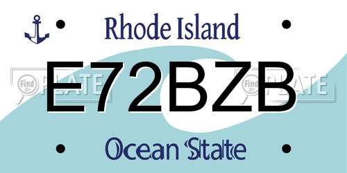 E72BZB Rhode Island License Plate