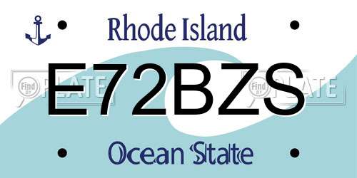 E72BZS Rhode Island License Plate