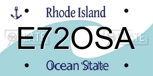 E72OSA Rhode Island License Plate