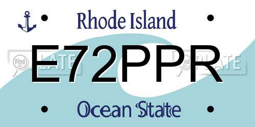 E72PPR Rhode Island License Plate