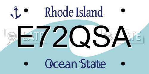 E72QSA Rhode Island License Plate