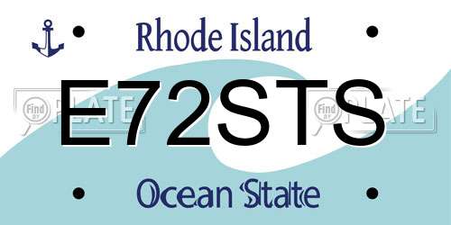 E72STS Rhode Island License Plate