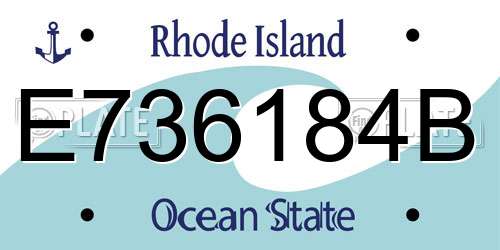 E736184B Rhode Island License Plate