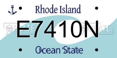 E7410N Rhode Island License Plate
