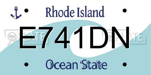 E741DN Rhode Island License Plate