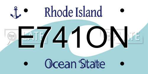 E741ON Rhode Island License Plate