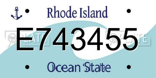 E743455 Rhode Island License Plate