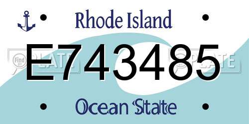E743485 Rhode Island License Plate