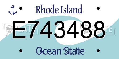 E743488 Rhode Island License Plate
