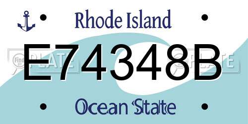 E74348B Rhode Island License Plate