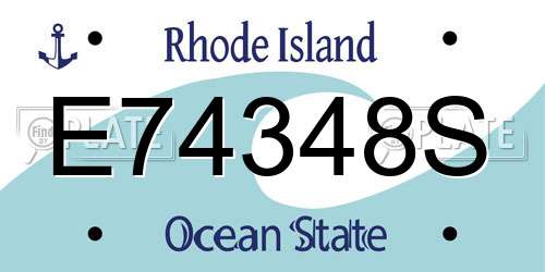 E74348S Rhode Island License Plate