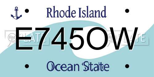 E745OW Rhode Island License Plate