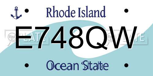 E748QW Rhode Island License Plate