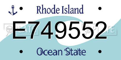 E749552 Rhode Island License Plate