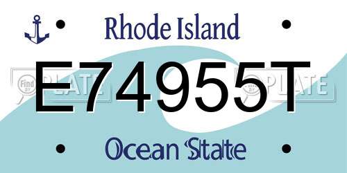 E74955T Rhode Island License Plate