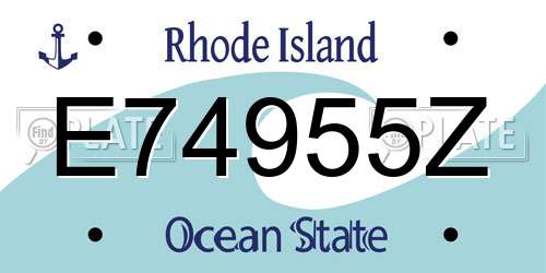 E74955Z Rhode Island License Plate