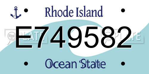 E749582 Rhode Island License Plate