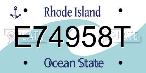 E74958T Rhode Island License Plate