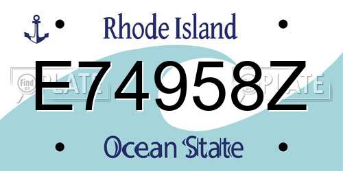 E74958Z Rhode Island License Plate
