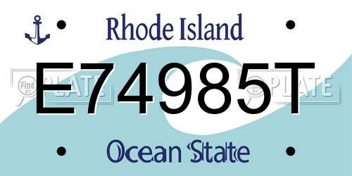E74985T Rhode Island License Plate
