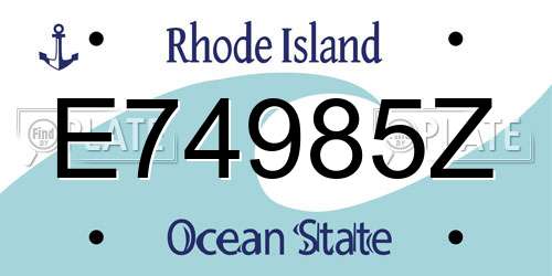 E74985Z Rhode Island License Plate