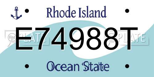 E74988T Rhode Island License Plate