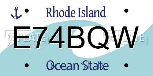 E74BQW Rhode Island License Plate