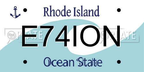 E74ION Rhode Island License Plate