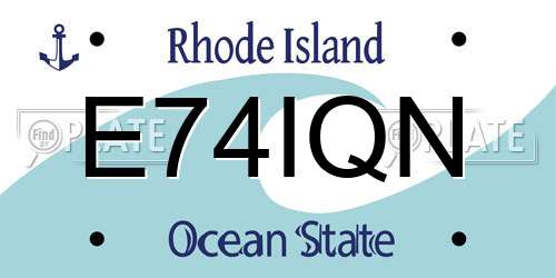 E74IQN Rhode Island License Plate