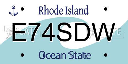 E74SDW Rhode Island License Plate