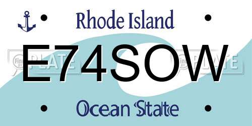 E74SOW Rhode Island License Plate